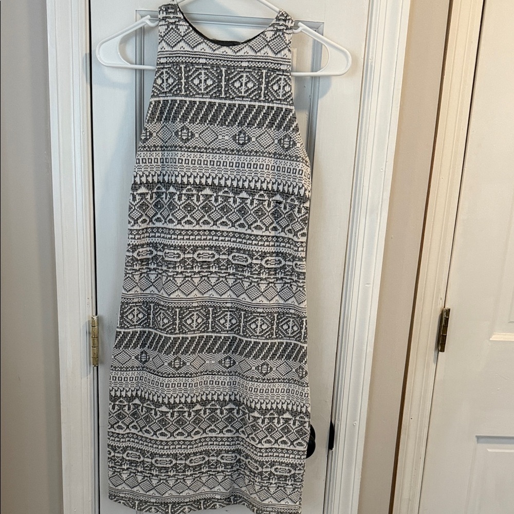 Hollister Black and White Geometric Mini Dress
